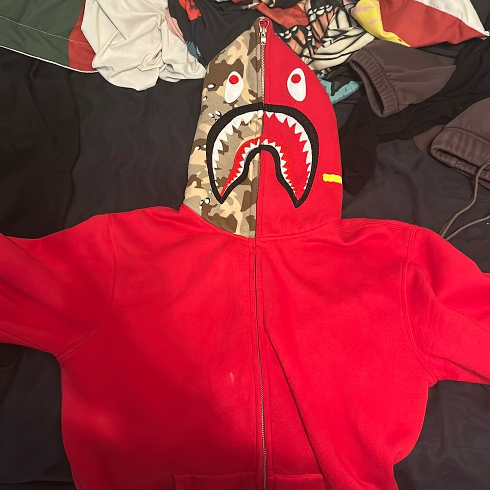 Red Bape Hoodie x Stussy